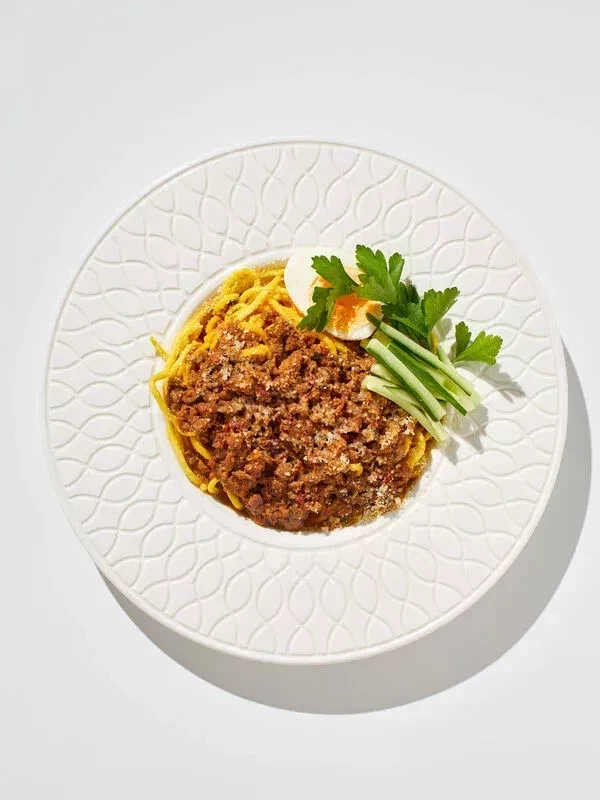 Лапша яичная по-сингапурски