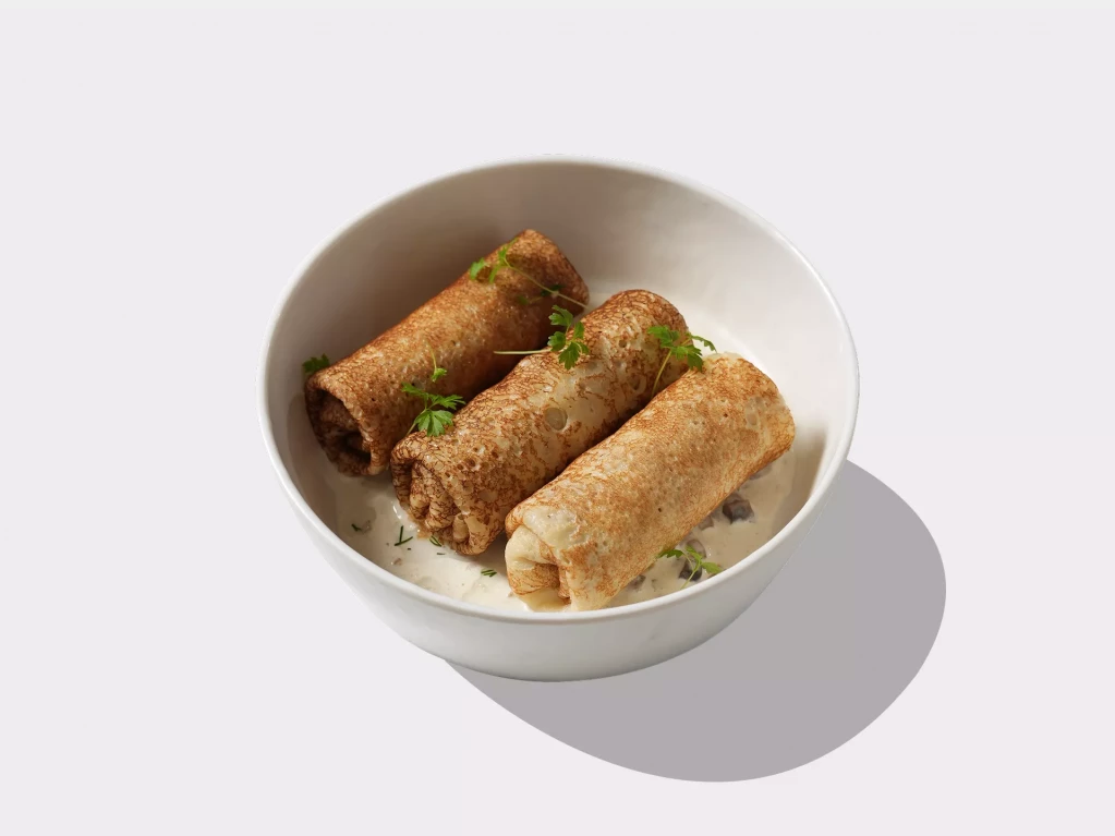 Блины с курицей и грибами