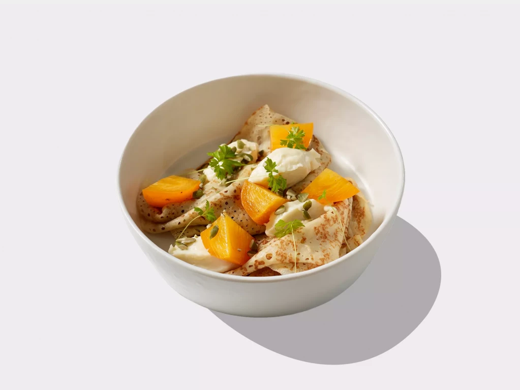 Блины с крем-чиз и хурмой