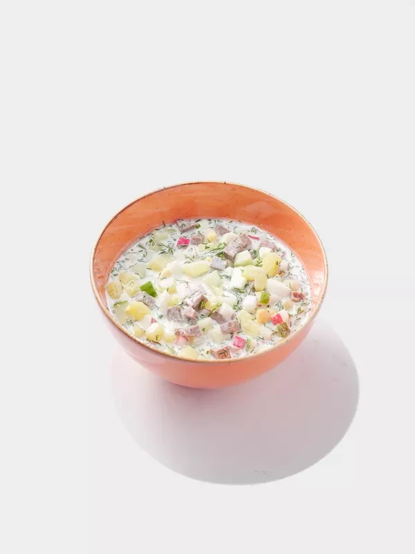 Окрошка с говядиной на мацони