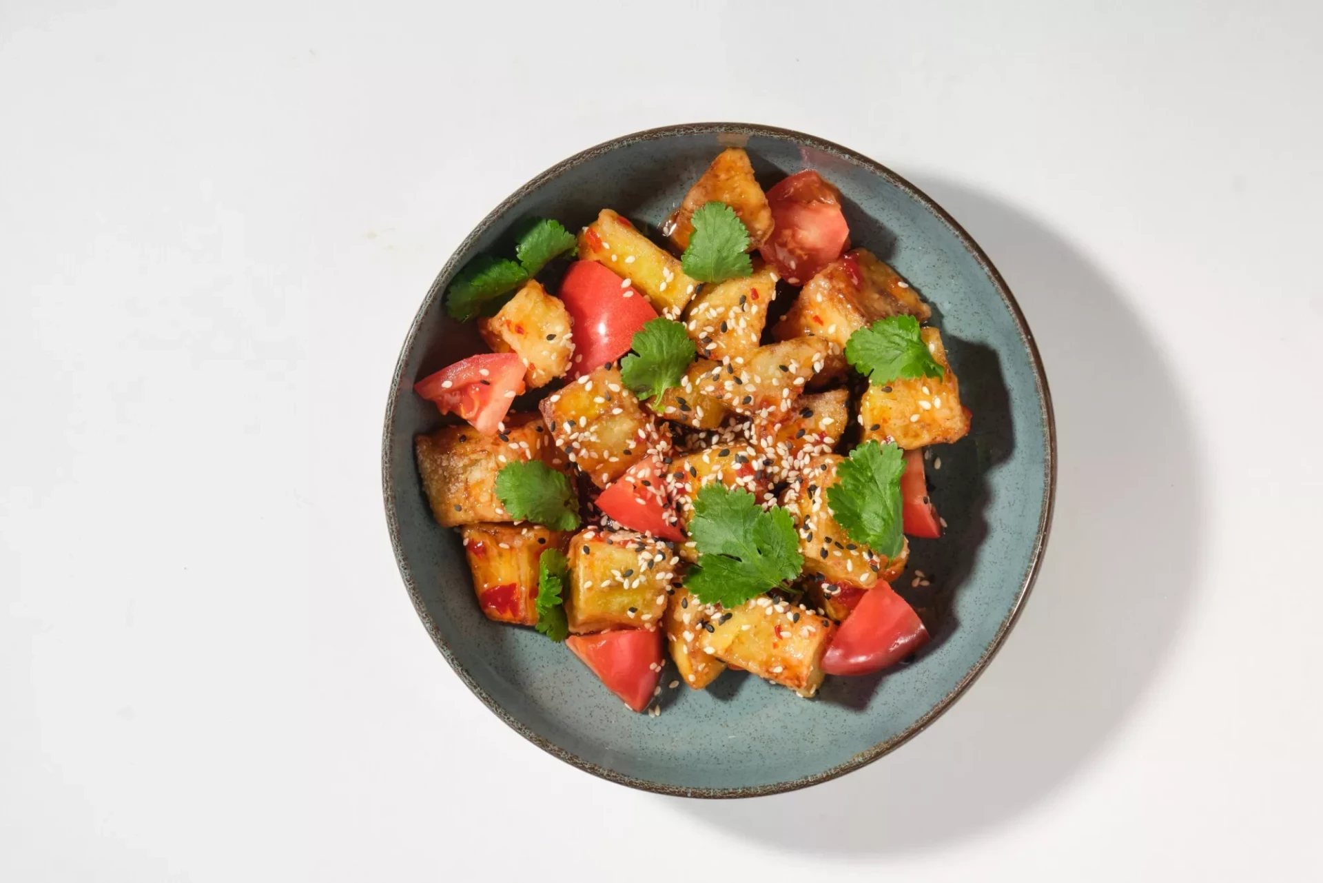 С хрустящими баклажанами и томатами