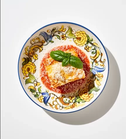 Лазанья с мясным фаршем в сливочном соусе